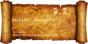 Holló Kornél névjegykártya