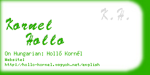 kornel hollo business card