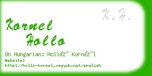 kornel hollo business card